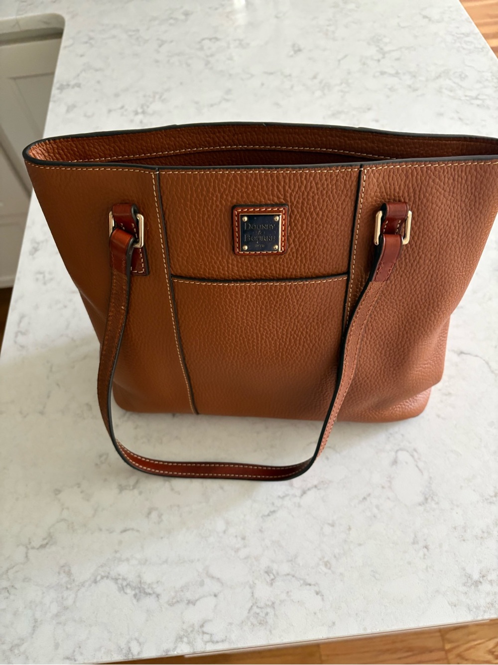 Dooney & Bourke Pebbled Leather Tote in Saddle